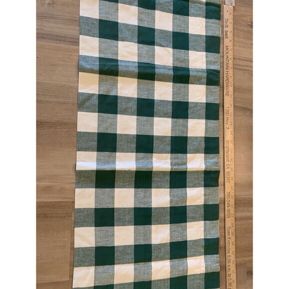 Country Plaid Valance green & off white 15" x 72” (100% cotton) checkered - Picture 7 of 11